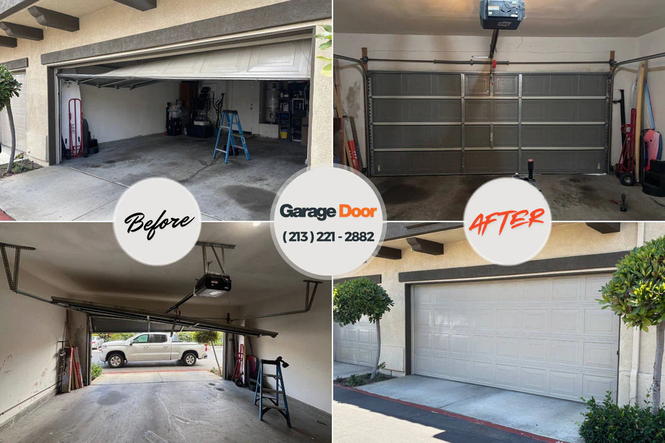 Before and after: garage door repair Loganville, PA